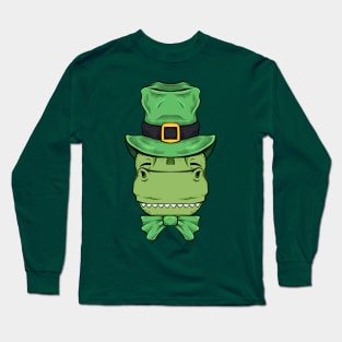 t rex st patricks day dinosaur funny Long Sleeve T-Shirt